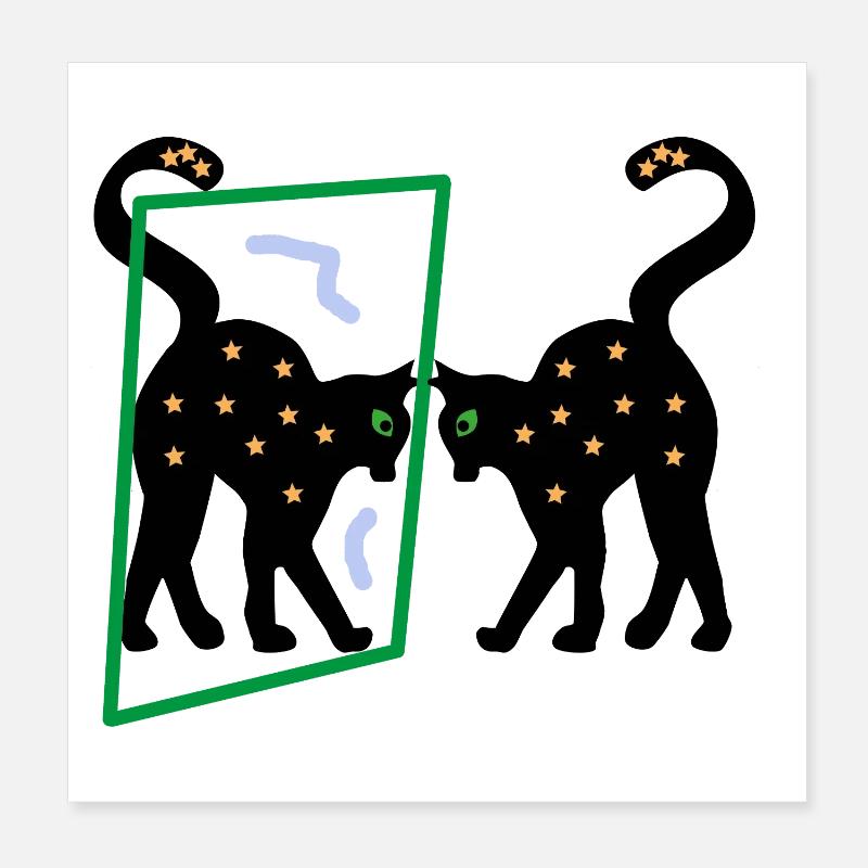 Spiegel das Kätzchen, Abstraktion Poster 20x20 cm