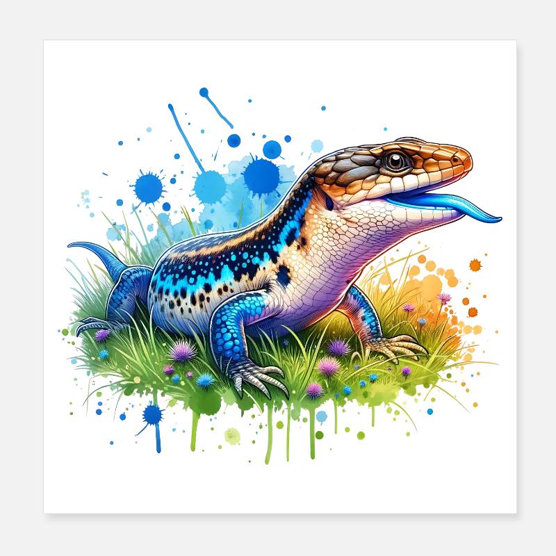 Don du scinque à langue bleue Poster 20 x 20 cm