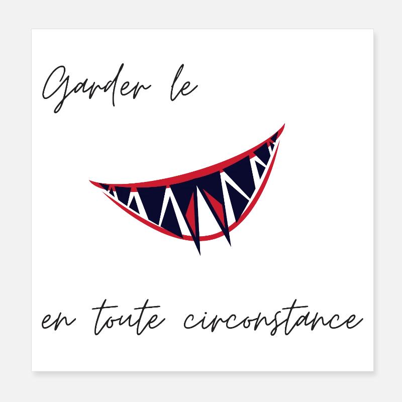 Garder le Smile - Poster 20 x 20 cm - blanc