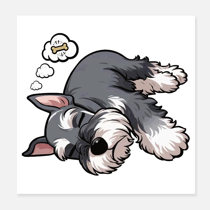 Schnauzer géant Schnauzer Propriétaire de Schnauzer Poster 20 x 20 cm