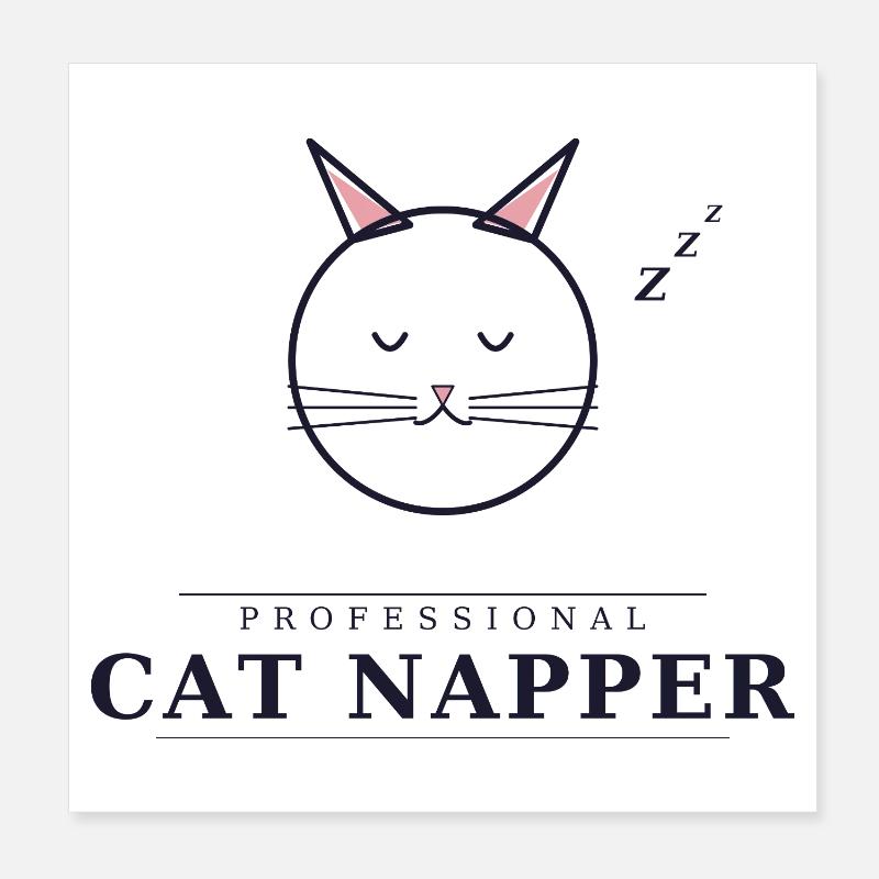 Somnieuse professionnelle de chats Poster 20 x 20 cm