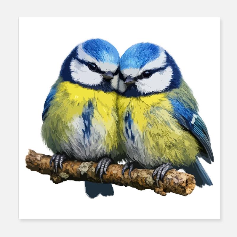 Deux Bleus Poster 20 x 20 cm