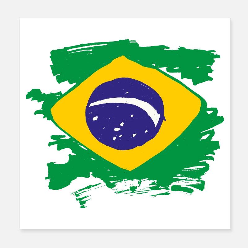 Drapeau du Brésil Poster 20 x 20 cm