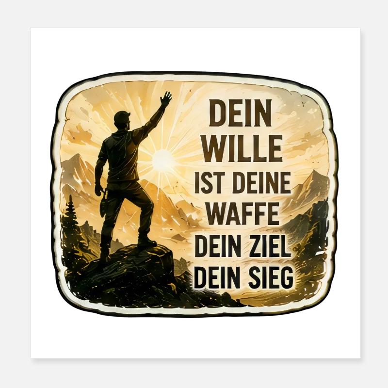 Dein Wille ist deine Waffe Poster 20x20 cm