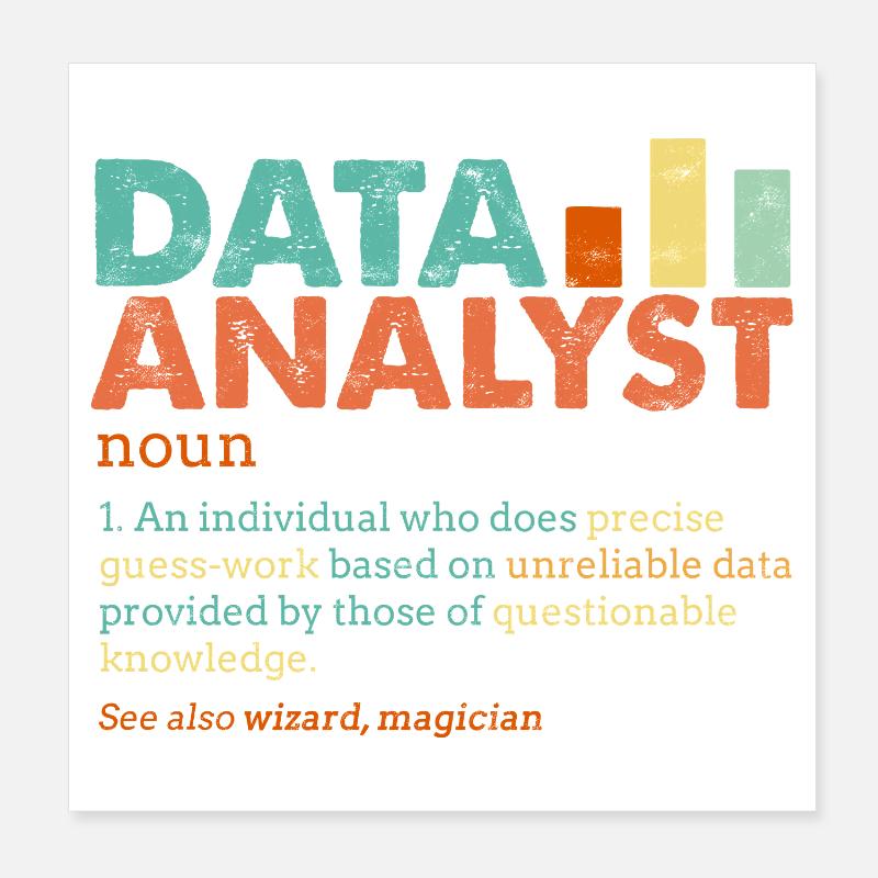 Data Analyst Retro Color Blocks Poster 20 x 20 cm