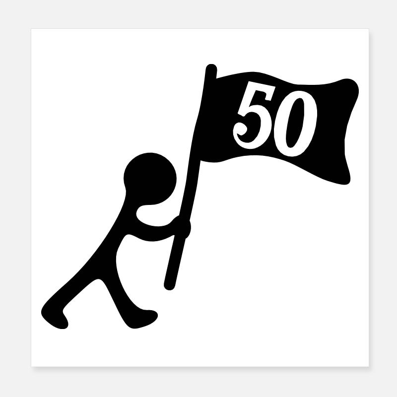 Anniversaire 50 ans Poster 20 x 20 cm