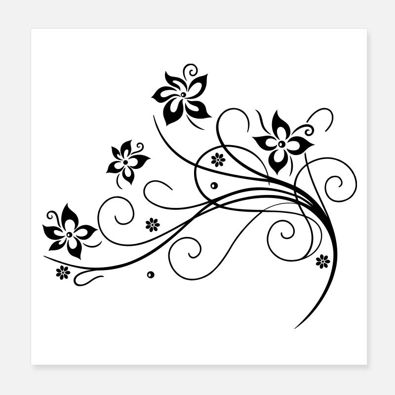Blumenranke, fleur, fleurs Poster 20 x 20 cm