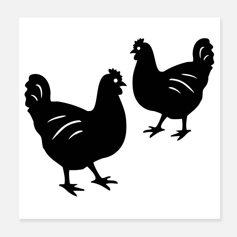 Hühner Poster 20x20 cm