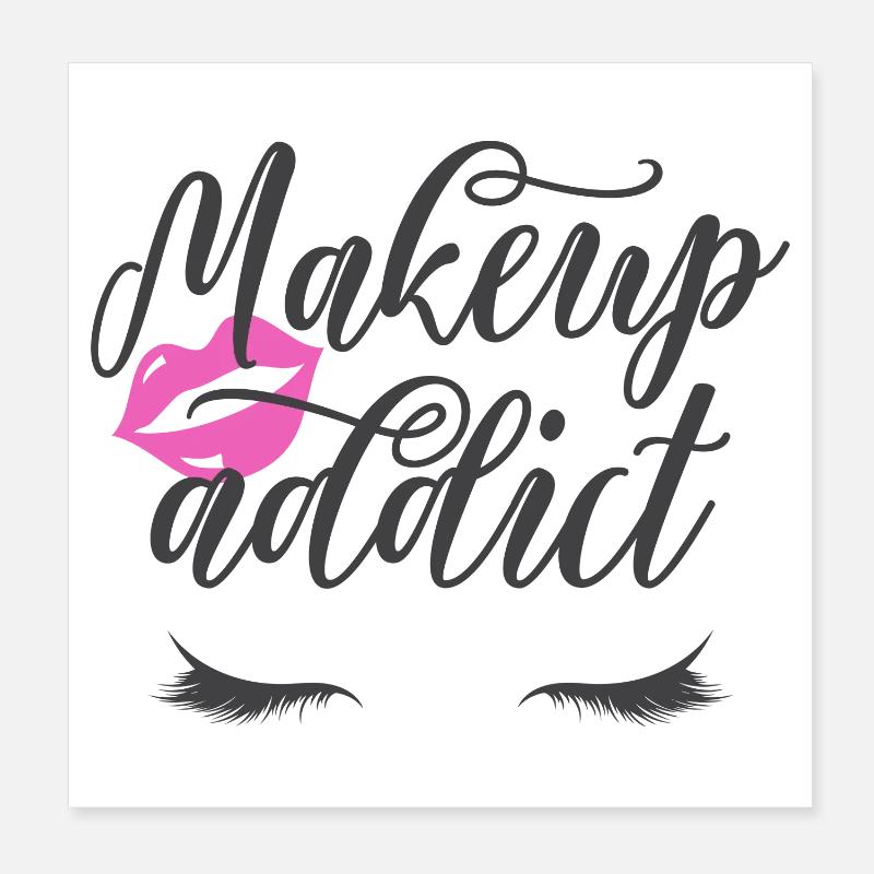 Custom design pink lips long eyes eyelashes Poster 8" x 8" (20x20 cm)
