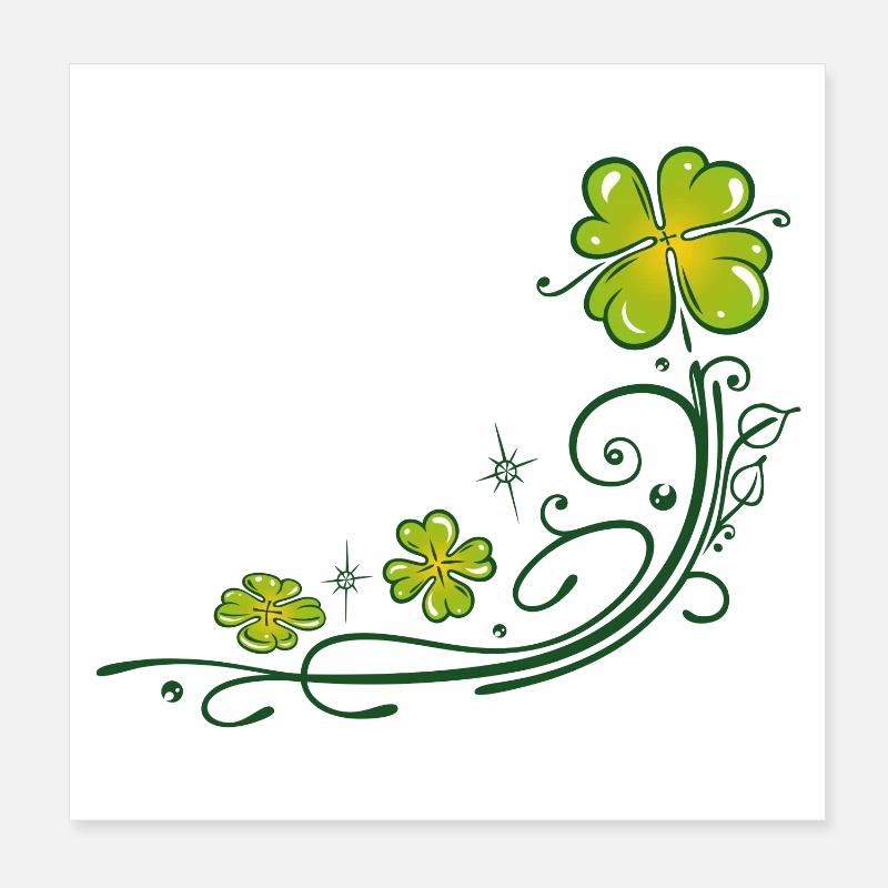 Kleeblatt Klee Silvester St Patricks Day Poster 20x20 cm