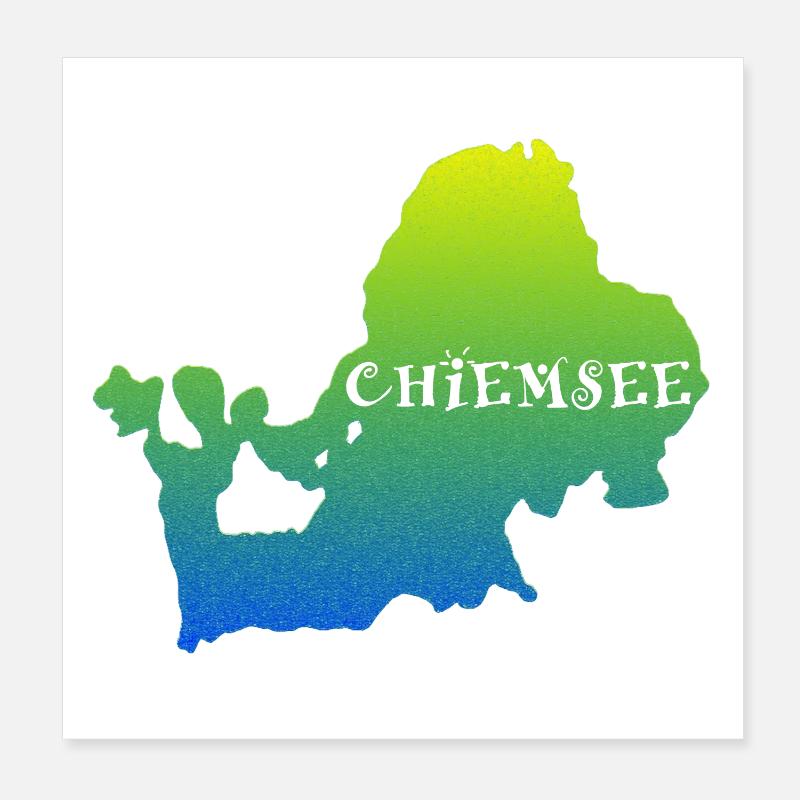 bayerischer See Silhouette Poster 20x20 cm