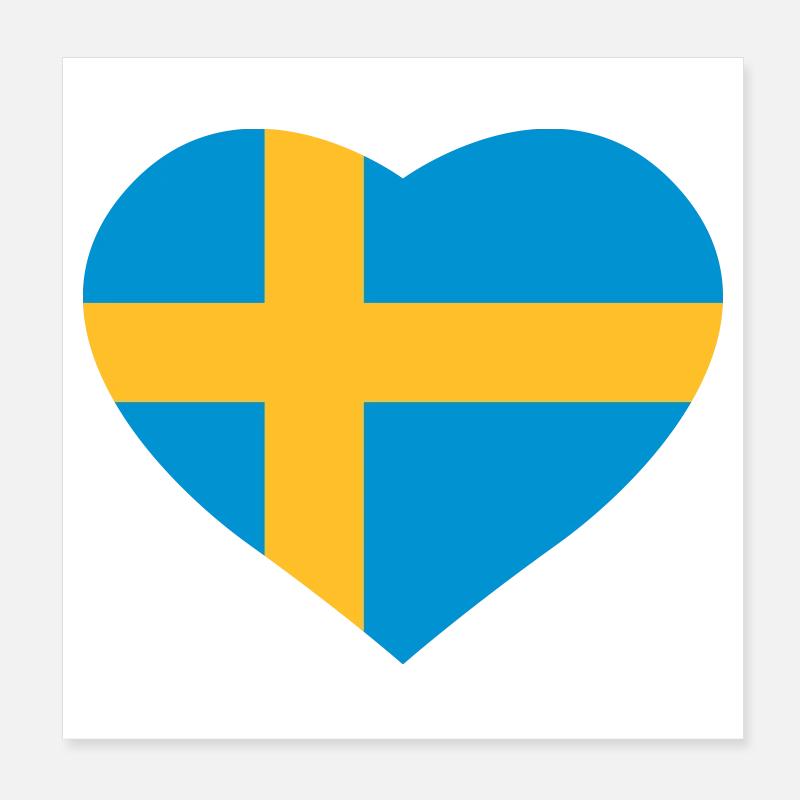 Sweden heart Poster 8" x 8" (20x20 cm)
