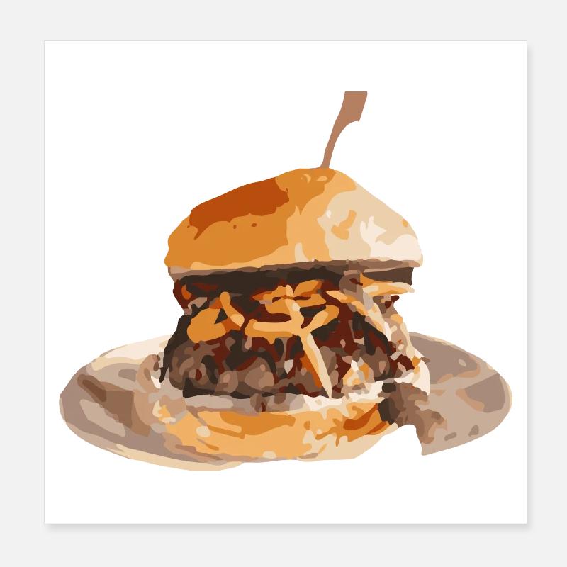 Burger Day - Poster 20x20 cm - Weiß