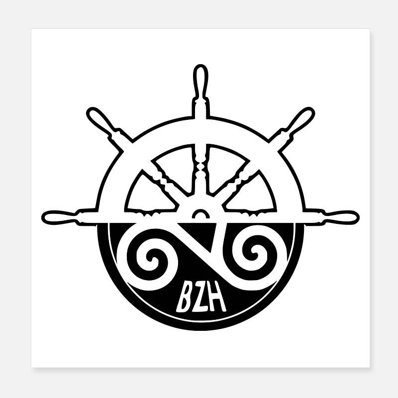 Bretagne bzh Poster 20 x 20 cm