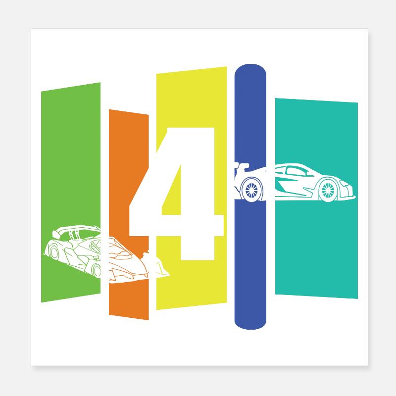 Kind vier Jahre alt Poster 20x20 cm