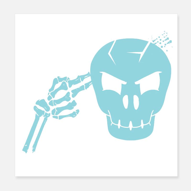 Totenkopf Kopfschuss Poster 20x20 cm