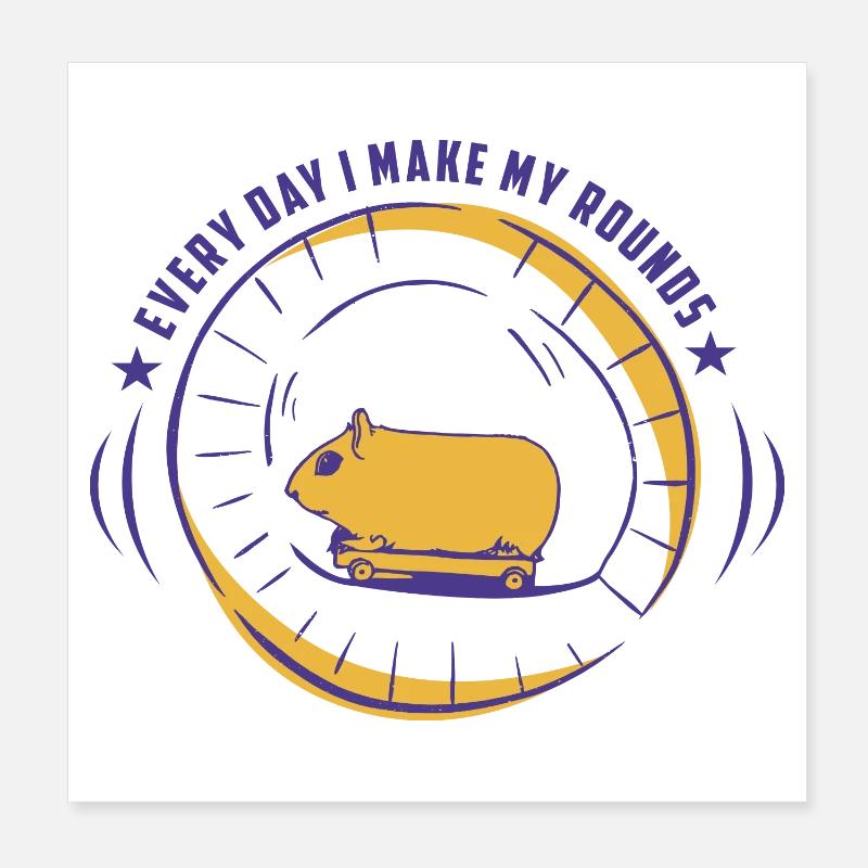 Hamster mit Skateboard Poster 20x20 cm