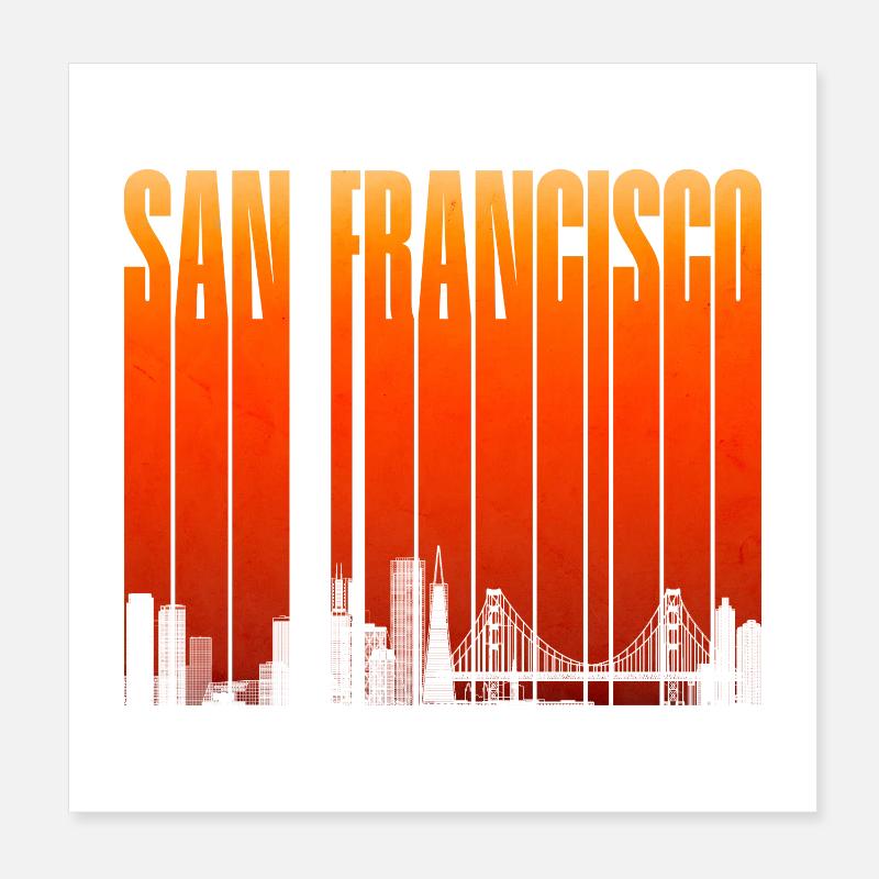 Pente de la skyline de San Francisco Poster 20 x 20 cm