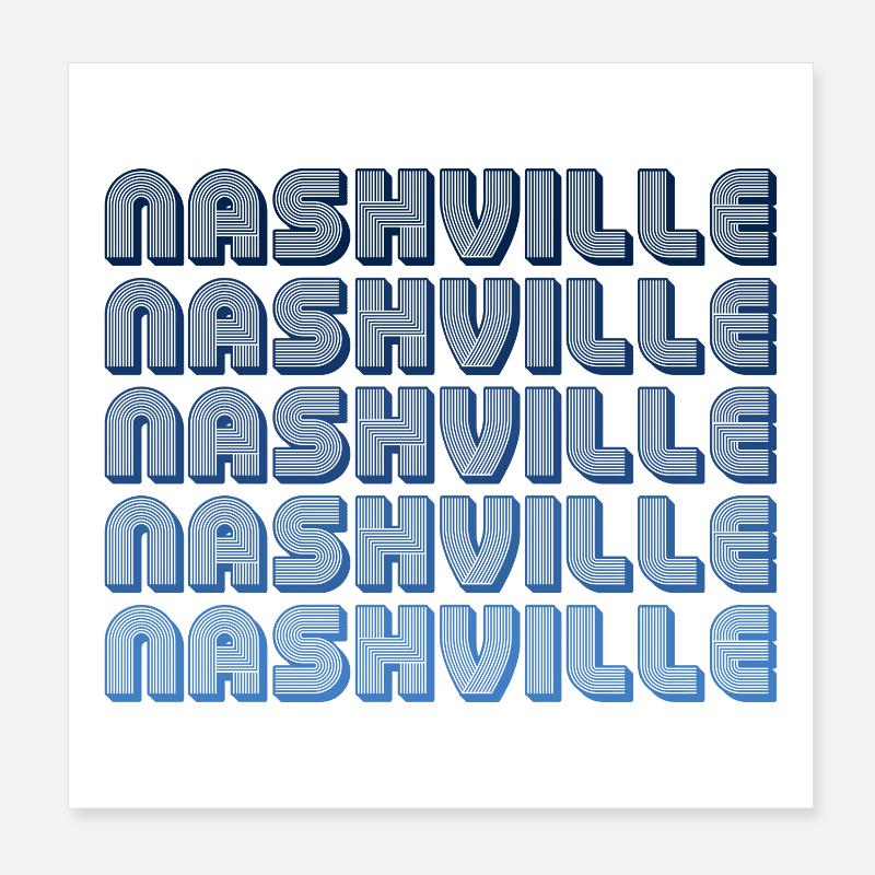 Nashville Retro Gradient Poster 20x20 cm