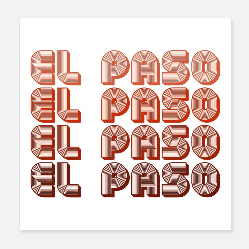 El Paso Gradient Retro Muster Poster 20x20 cm