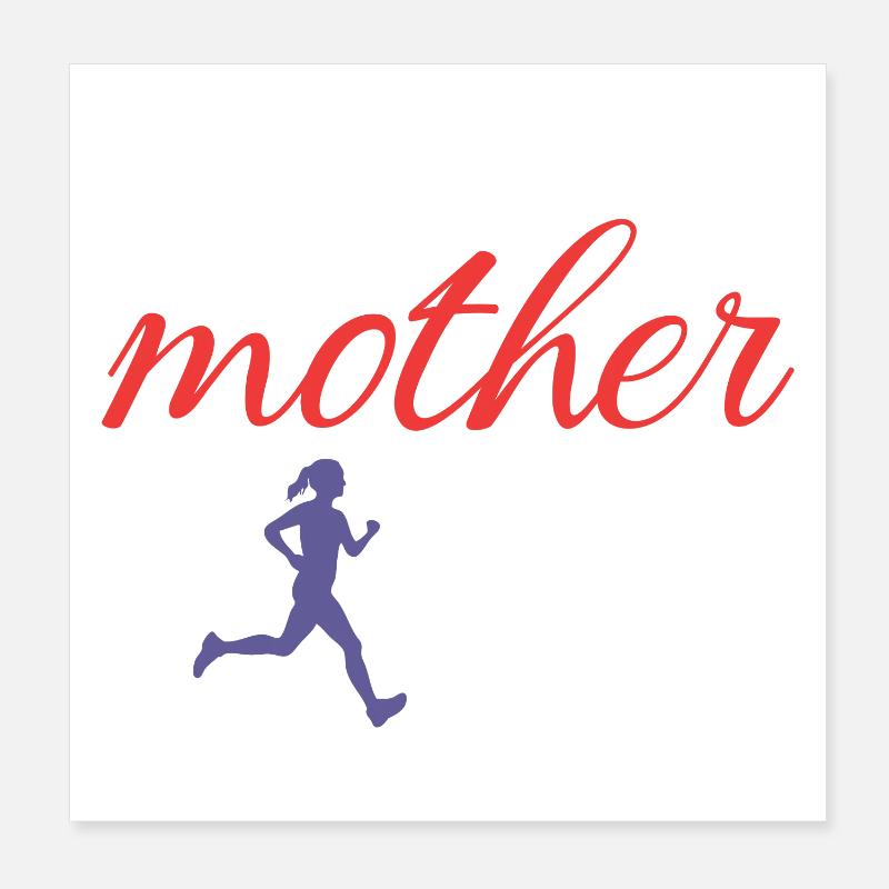 Mère coureuse coriace Poster 20 x 20 cm