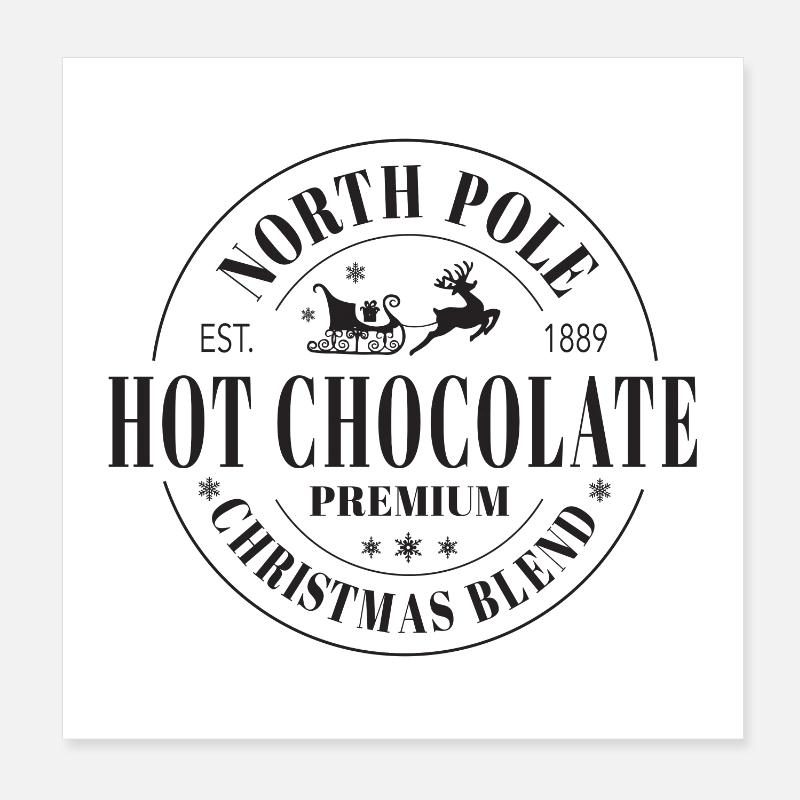 Mélange de Noël pour le chocolat chaud du pôle Nord Poster 20 x 20 cm