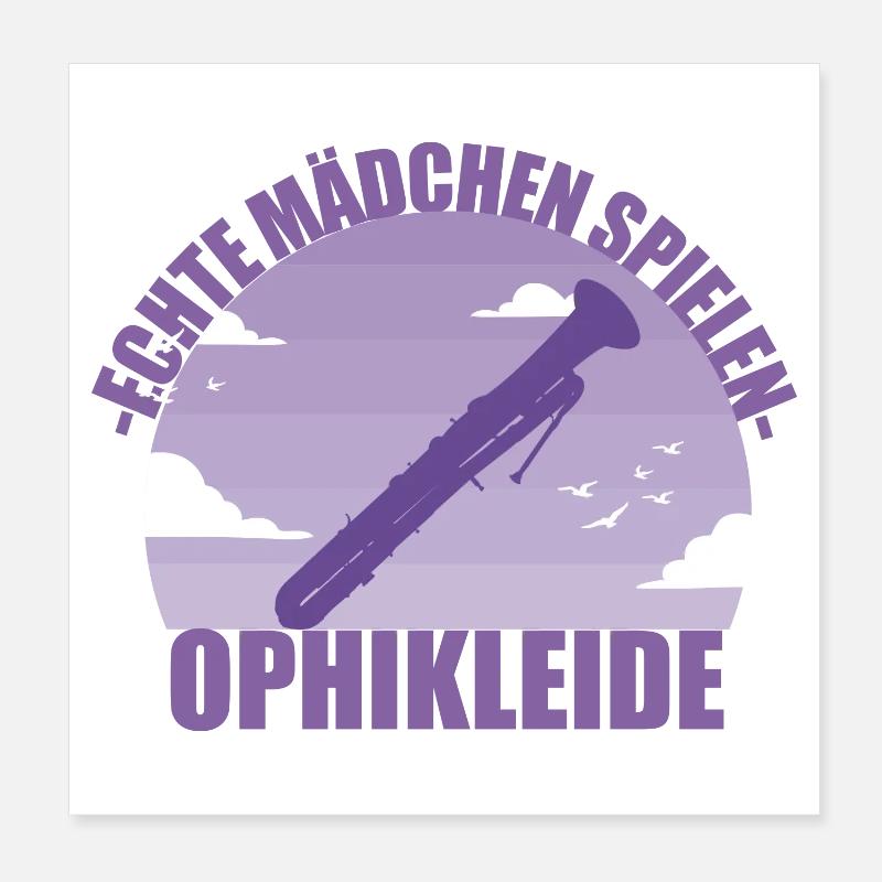 Ophikleide Musikerin Instrument Mädchen Geschenk Poster 20x20 cm