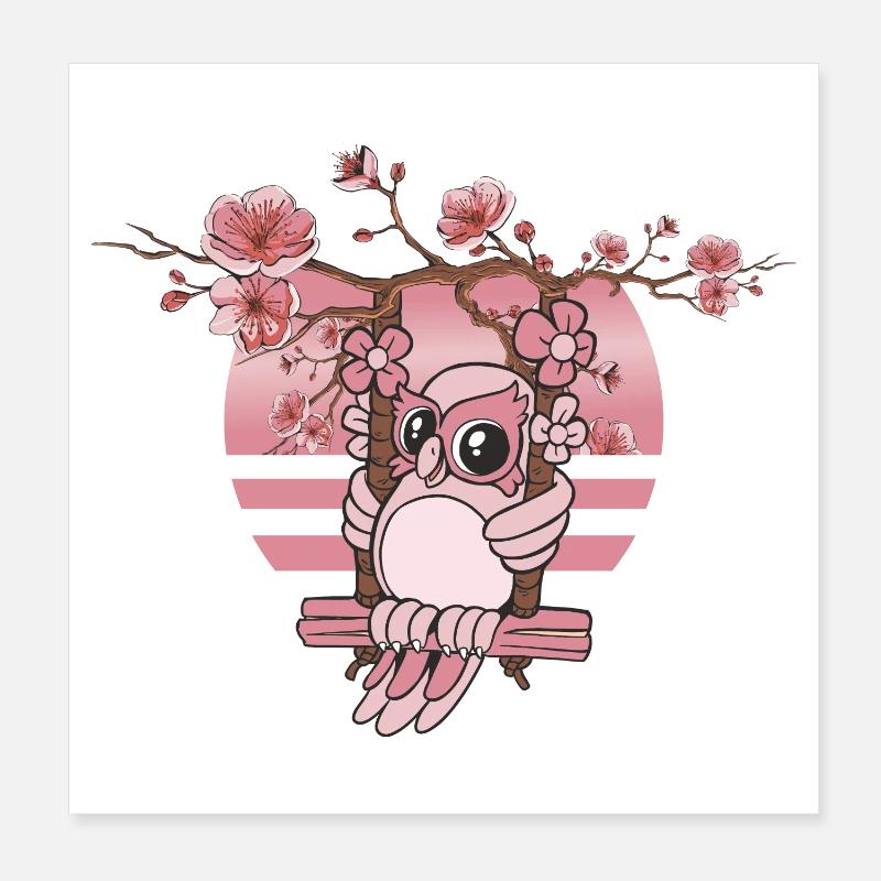 Hibou mignon Poster 20 x 20 cm