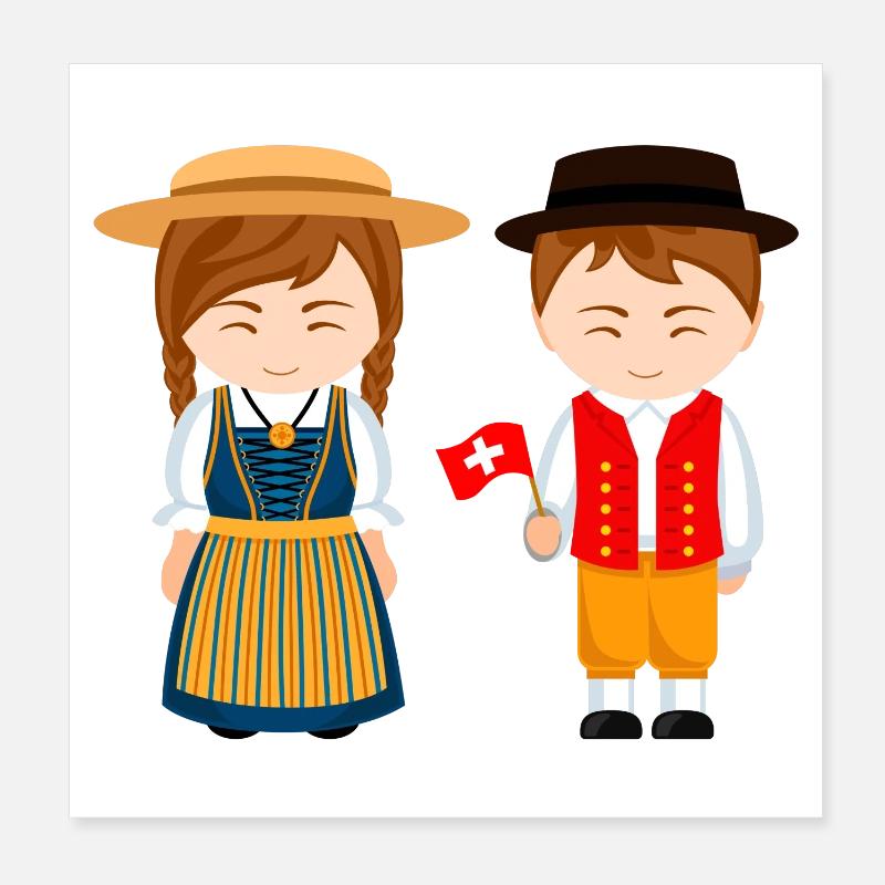 Schweiz, ich bin Schweizer, kleiner Schweizer - Poster 20x20 cm - Weiß