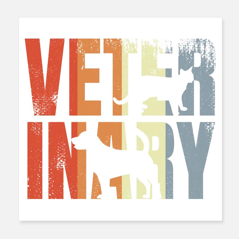 Vétérinaire rétro Poster 20 x 20 cm