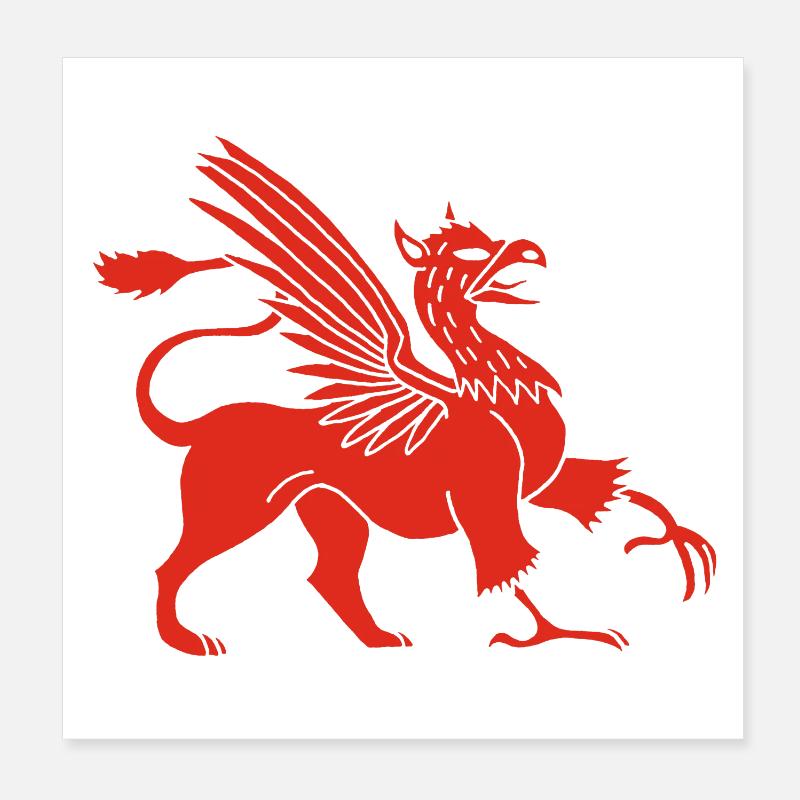 Griffon rouge Poster 20 x 20 cm
