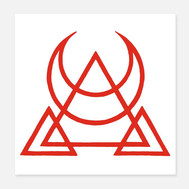 Rotes Symbol der ägyptischen Pyramiden Poster 20x20 cm