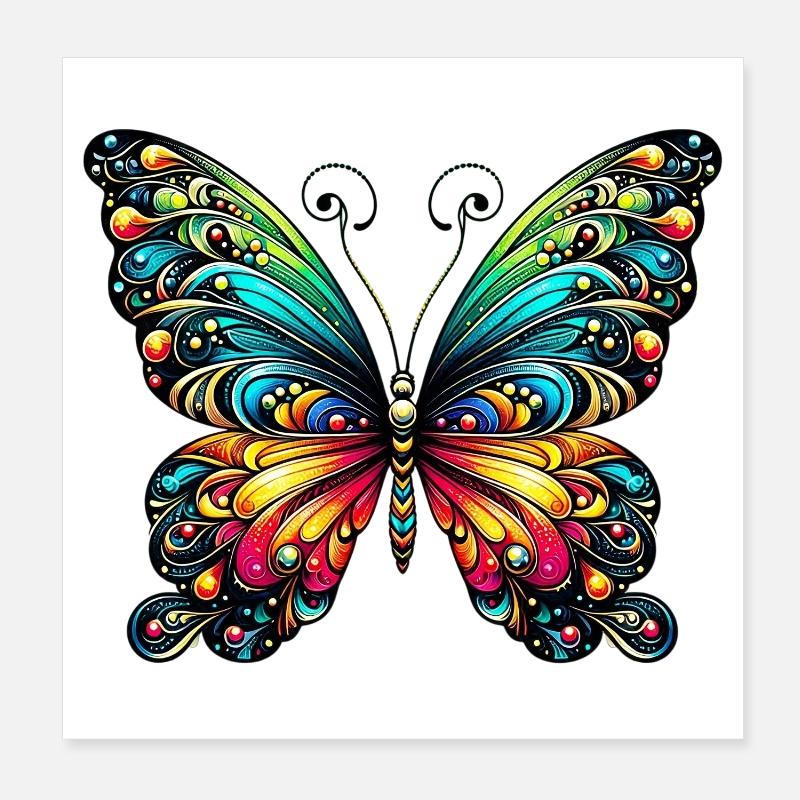 Papillon - Poster 20 x 20 cm - blanc