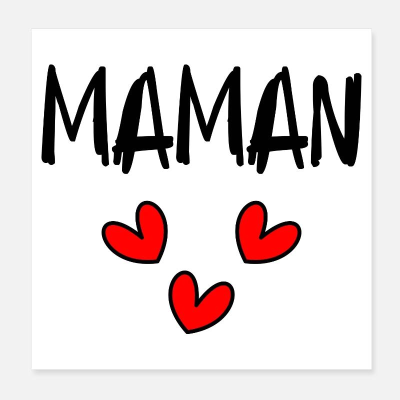 MAMAN - Poster 20 x 20 cm - blanc