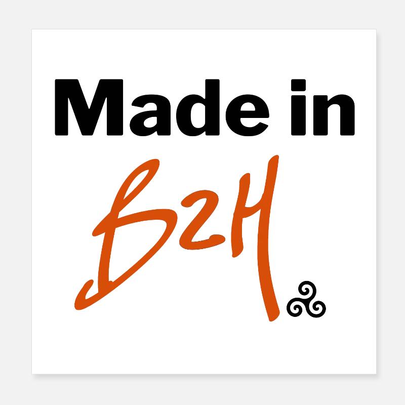Made in BZH Poster 8" x 8" (20x20 cm)