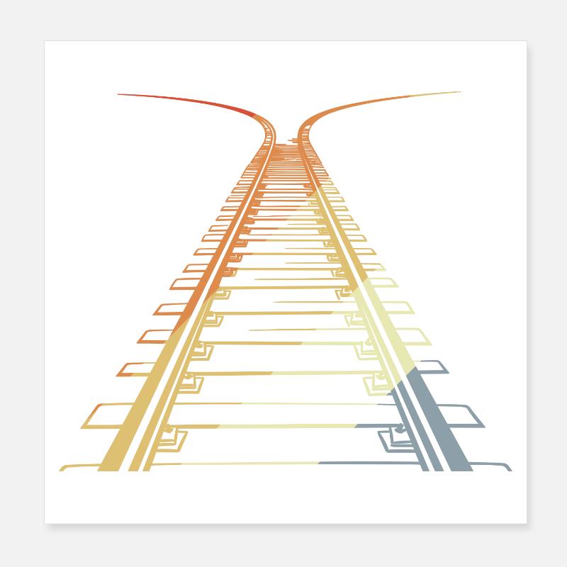 Chemin de fer Vintage Look Poster 20 x 20 cm