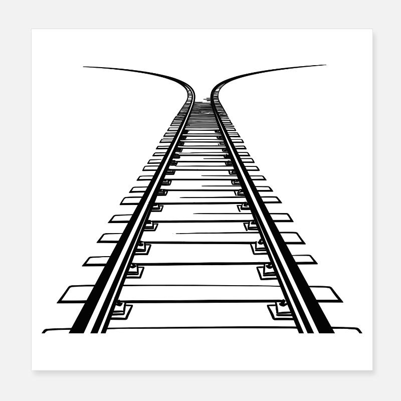 Dessin ferroviaire Poster 20 x 20 cm