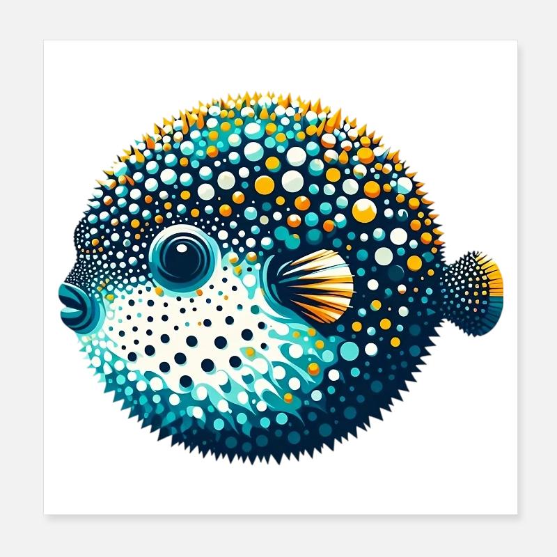 Kugelfisch Poster 20x20 cm