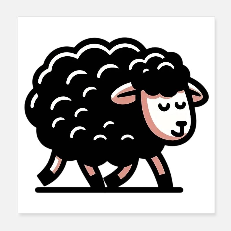 Schwarzes Schaf Poster 20x20 cm