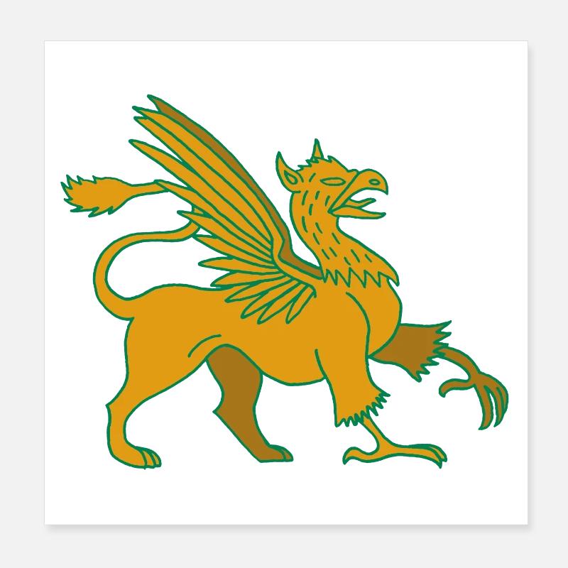 Animal fabuleux le griffon Poster 20 x 20 cm