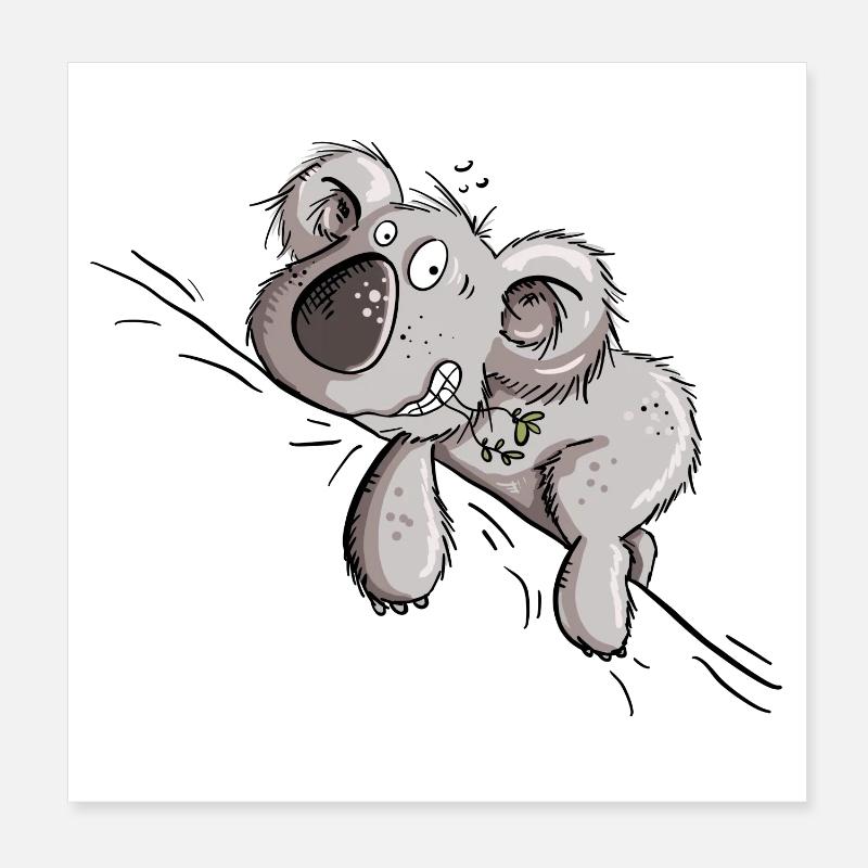 Drolliger Koala Bär Poster 20x20 cm