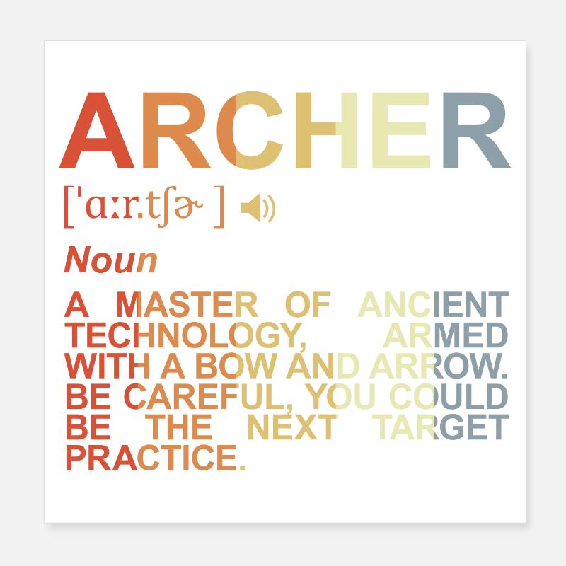 Archer Explication des termes Poster 20 x 20 cm