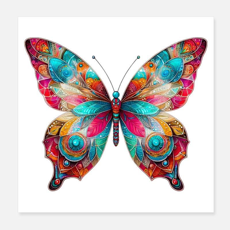 Butterfly Poster 8" x 8" (20x20 cm)