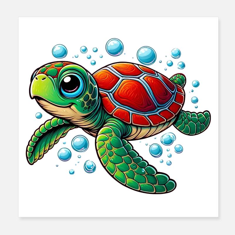 Tortue Poster 20 x 20 cm