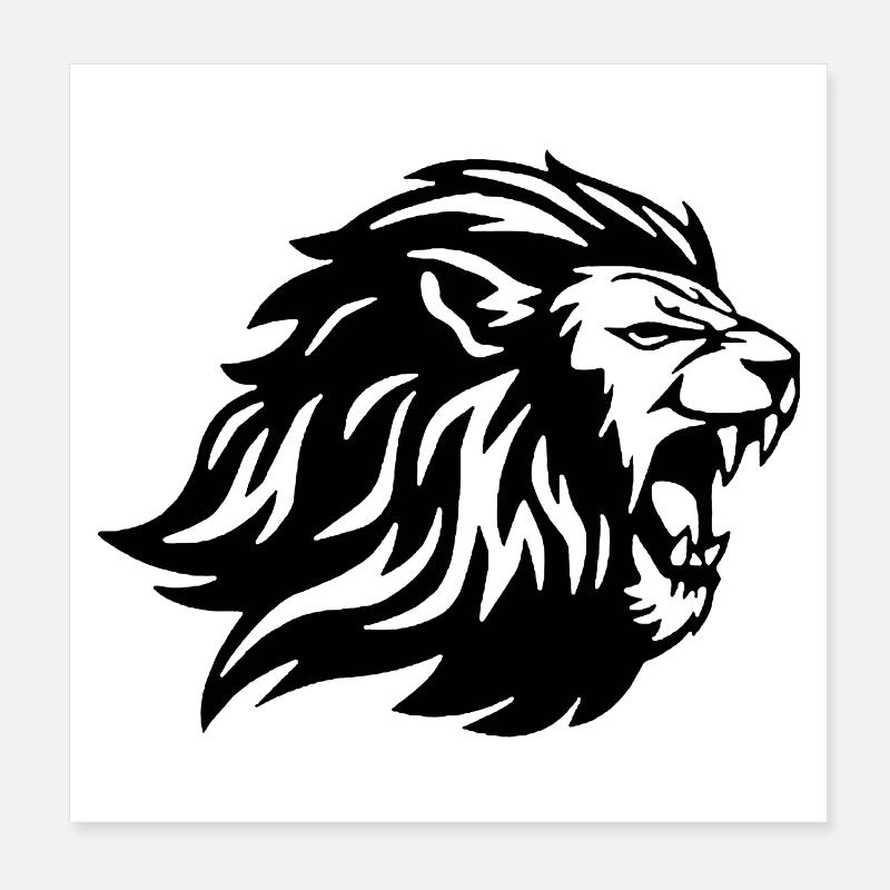 Le roi des animaux (noir) Poster 20 x 20 cm