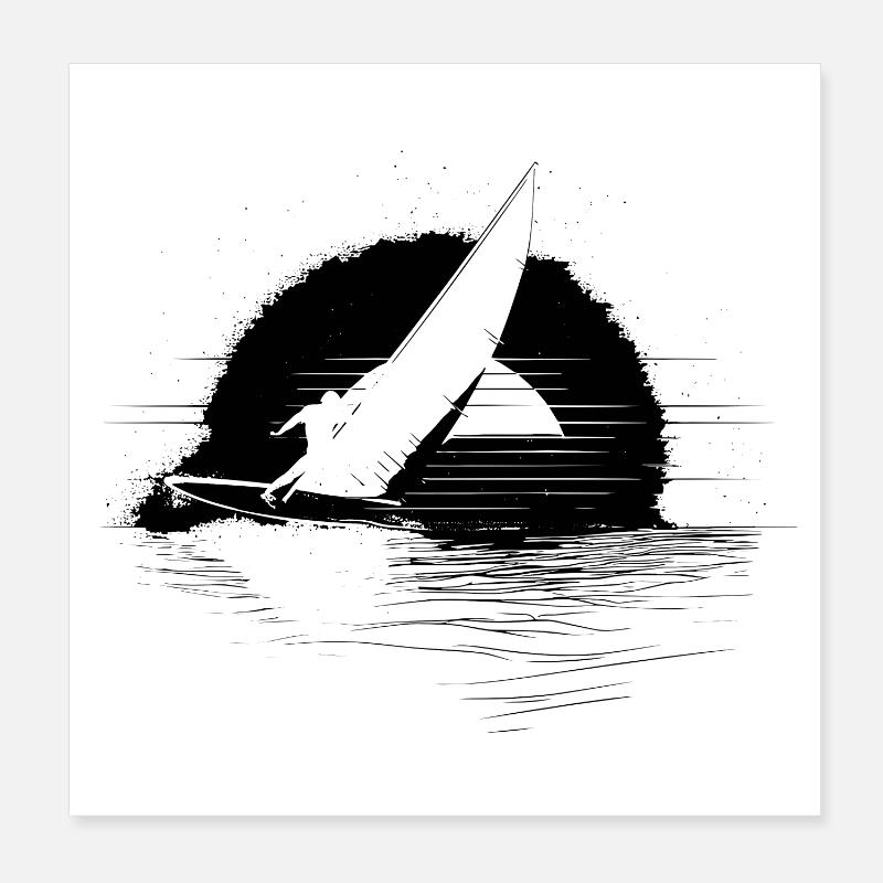 Windsurfen Poster 20x20 cm