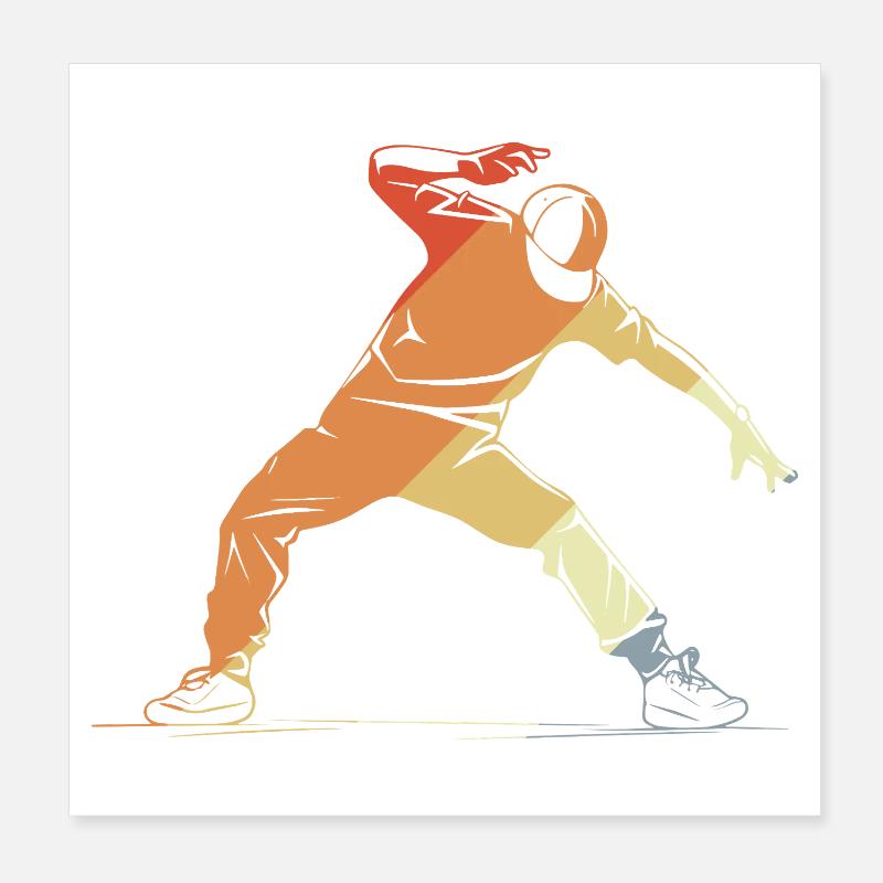 Breakdancer Sketch Poster 8" x 8" (20x20 cm)