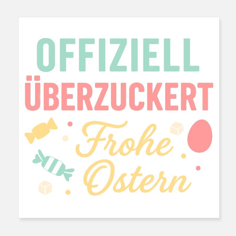 Officially sugar-coated Happy Easter Poster 8" x 8" (20x20 cm)
