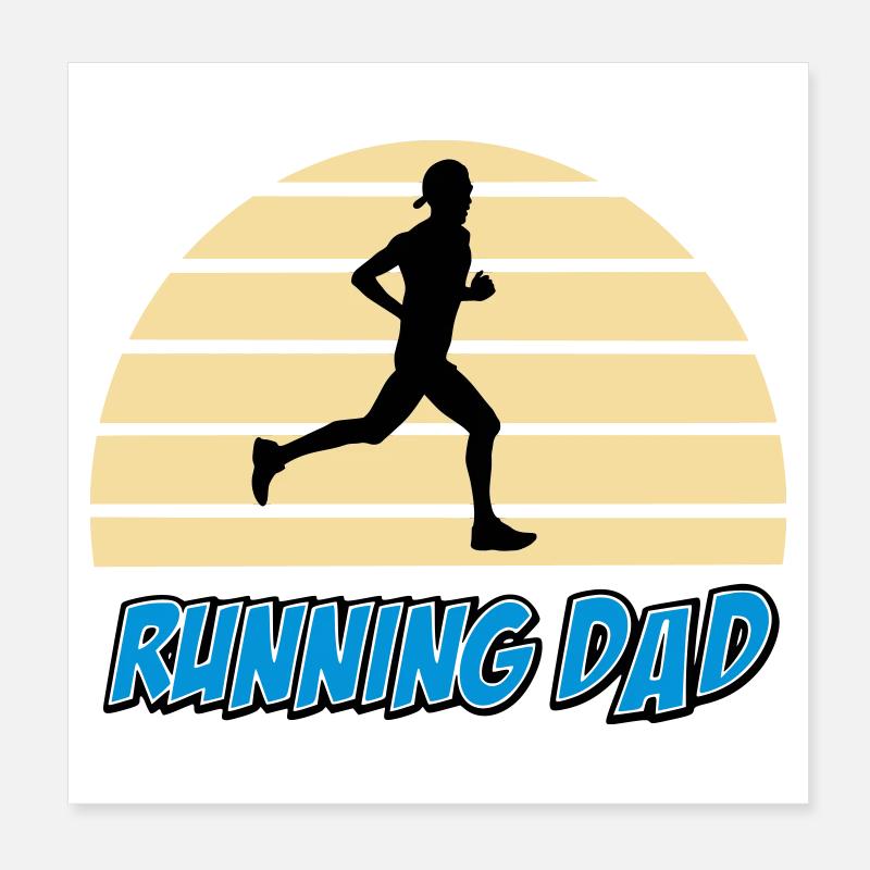 Running dad Poster 20 x 20 cm