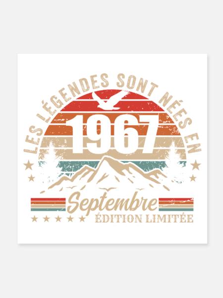 Legendär seit September 1967 | September 1967 - Poster 20x20 cm - Weiß - Vorne
